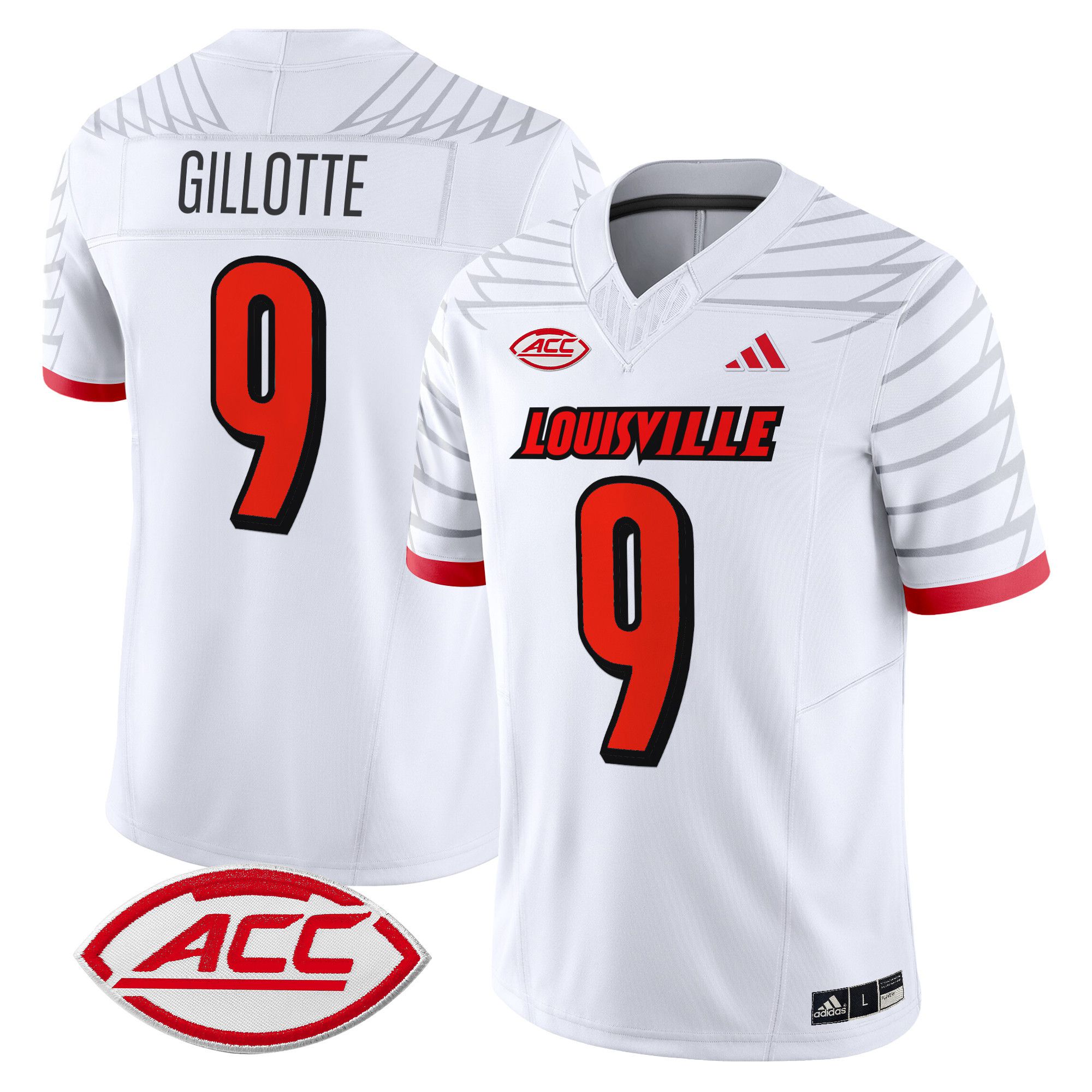 Men Louisville Cardinals 9 Gillotte White 2024 Vapor Limited NCAA Jersey